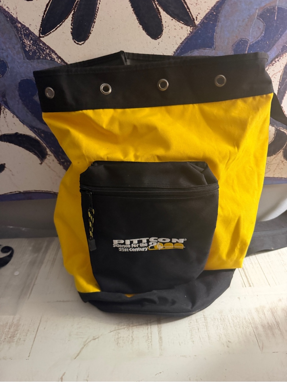Yellow and Black Canvas Duffel Bag